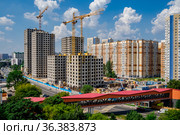 Москва, строительство жилого комплекса "Авиатика" (2021 год). Редакционное фото, фотограф glokaya_kuzdra / Фотобанк Лори