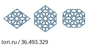 Persian geometric Islamic pattern for laser cut. Стоковая иллюстрация, иллюстратор Костенюкова Наталия / Фотобанк Лори