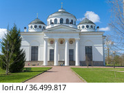 Солнечный майский день у старинного Софийского собора (1788). Пушкин (Царское Село), Россия (2021 год). Редакционное фото, фотограф Виктор Карасев / Фотобанк Лори