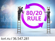 Businessman in pareto rule illustration. Стоковое фото, фотограф Elnur / Фотобанк Лори