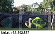 Vodeo of Seimon Ishibashi Bridge at Imperial Palace in Tokyo, Japan (2021 год). Стоковое видео, видеограф Сергей Пристяжнюк (Serg Zastavkin) / Фотобанк Лори