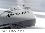 Neuramis Lidocaine Rejuvenation medicine. Fillers based on hyaluronic acid. Anti-aging facial injections smoothing wrinkles Cosmetic product. Beauty injections June 16, 2021 - Moscow, Russia. Редакционное фото, фотограф Ирина Ткачук / Фотобанк Лори