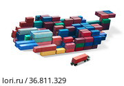 Docker Kubernetes concept, whale made of container. Стоковое фото, фотограф Сергей Новиков / Фотобанк Лори