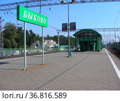 Железнодорожная станция Быково Рязанского направления Московской железной дороги. Раменский район. Московская область (2011 год). Редакционное фото, фотограф lana1501 / Фотобанк Лори