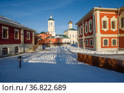 Город Тула. Городской пейзаж с видом на Покровскую церковь на Союзном переулке зимой (2020 год). Стоковое фото, фотограф Игорь Низов / Фотобанк Лори