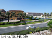 Doha, Qatar - Nov 23. 2019. Architecture of Qanat Quartier on Pearl Island. Редакционное фото, фотограф Володина Ольга / Фотобанк Лори