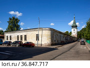 Артиллерийские казармы XVIII век и башня Ратуши (1470 год). Выборг. Ленинградская область (2021 год). Стоковое фото, фотограф Сергей Афанасьев / Фотобанк Лори