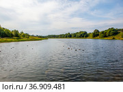 Ледажный пруд. Село Гостилицы. Ломоносовский район. Ленинградская область (2021 год). Стоковое фото, фотограф Сергей Афанасьев / Фотобанк Лори