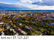 Aerial view of Olomouc, Czech Republic. Стоковое фото, фотограф Яков Филимонов / Фотобанк Лори