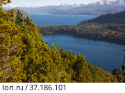 Lakes Nahuel Huapi and mountain Campanario. Стоковое фото, фотограф Яков Филимонов / Фотобанк Лори