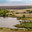Rural landscape with a village on the banks of a pond and fields. Russia, Orenburg region, farm Arapovka. Стоковое фото, фотограф Вадим Орлов / Фотобанк Лори
