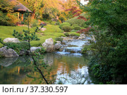 A new pond garden or yoko-en of Taizo-in temple at autumn. Kyoto. Japan. Стоковое фото, фотограф Сергей Пристяжнюк (Serg Zastavkin) / Фотобанк Лори