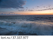 Черное вечер море, . Краснодарский край, Туапсинский район, Михайловская бухта. Стоковое фото, фотограф Александр Циликин / Фотобанк Лори