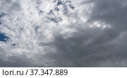 Time lapse of flying clouds nature background no birds, no flicker. Стоковое фото, фотограф Фотограф / Фотобанк Лори