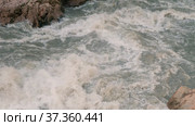 Кавказские горы, Адыгея. Река Белая в Гранитном каньоне. The Caucasus Mountains, Adygeya. Belaya river in the Granite gorge. Стоковое видео, видеограф Евгений Романов / Фотобанк Лори
