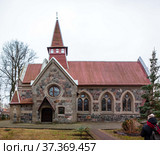 Церковь Казанской иконы Божией Матери (Кирха Пальмникена). Посёлок Янтарный, Калининградская область. Стоковое фото, фотограф Сергей Афанасьев / Фотобанк Лори