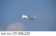 Moscow Russia Zhukovsky Airfield 31 August 2019: Airbus A350-900 civil airliner the international aerospace salon MAKS-2019. Стоковое фото, фотограф Фотограф / Фотобанк Лори