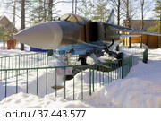 Истребитель МиГ-23 МЛ. Военно-технический музей, городской округ Черноголовка, село Ивановское, Московская область (2022 год). Редакционное фото, фотограф stargal / Фотобанк Лори
