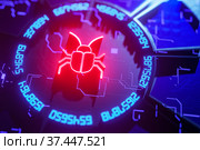 Hidden error in the operating system. 3D render. Стоковая иллюстрация, иллюстратор Alexander / Фотобанк Лори
