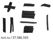 Black duct tape isolated on a white background. Стоковое фото, фотограф Поликарпов Владимир Владимирович / Фотобанк Лори