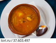 Olla Morellana - dish of Spanish cuisine. Стоковое фото, фотограф Яков Филимонов / Фотобанк Лори