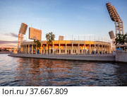 Petrovsky stadium in St. Petersburg (2018 год). Редакционное фото, фотограф Юлия Бабкина / Фотобанк Лори