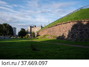 Стена бастиона Панцерлакс. Выборг, Россия (2021 год). Стоковое фото, фотограф Дымов Игорь / Фотобанк Лори