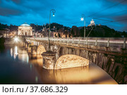 Panorama of Turin, Italy. Стоковое фото, фотограф Matej Kastelic / Фотобанк Лори
