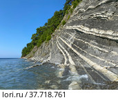 Слоистые скалы в Бетте, Краснодарский край (2021 год). Стоковое фото, фотограф Мария Кылосова / Фотобанк Лори