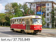 Tatra T3 (2017 год). Редакционное фото, фотограф Art Konovalov / Фотобанк Лори