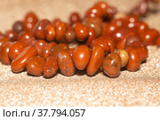 Red jasper irregular beads (2021 год). Редакционное фото, фотограф Анна Павлова / Фотобанк Лори
