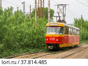 Tatra T3 (2008 год). Редакционное фото, фотограф Art Konovalov / Фотобанк Лори