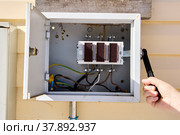 Switchgear with switch disconnector fuse unit, triple pole and neutral metalclad. Стоковое фото, фотограф Владимир Григорьев / Фотобанк Лори