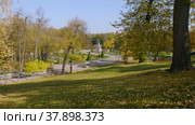 Петергоф осенью, Нижний парк. Римский Фонтан. Peterhof in autumn, Nizhny Park. Rimskiy Fountain. (2021 год). Редакционное видео, видеограф Евгений Романов / Фотобанк Лори