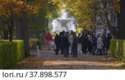 Петергоф, Нижний парк осенью. Марлинская аллея. Peterhof, Nizhniy Park in autumn. Marlin Alley. (2021 год). Редакционное видео, видеограф Евгений Романов / Фотобанк Лори