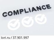 COMPLIANCE concept text sunlight 3D illustration. Стоковая иллюстрация, иллюстратор Максим Иванов / Фотобанк Лори