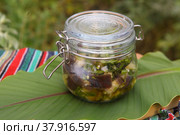 Закуска из маринованных баклажан. Стоковое фото, фотограф Марина Володько / Фотобанк Лори