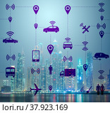 The ridesharing and carpooling concept in the city. Стоковое фото, фотограф Elnur / Фотобанк Лори