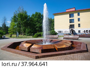 Фонтан Муравьева крупным планом. Курорт Старая Русса, Новгородская область. Россия (2022 год). Редакционное фото, фотограф Анна Карасева / Фотобанк Лори