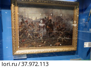 Малоярославецкий военно-исторический музей 1812 года. Дивизионный генерал  А.Ж. Дельзон и отражение бюста Ермолова (2022 год). Редакционное фото, фотограф Дмитрий Неумоин / Фотобанк Лори