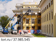 Реставрация и ремонт одного из зданий на территории Нижегородского Кремля. Кремль, 14. Июнь 2022. Редакционное фото, фотограф ирина реброва / Фотобанк Лори