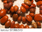 Red jasper irregular beads. Стоковое фото, фотограф Анна Павлова / Фотобанк Лори