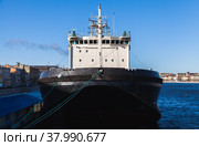 Black bow of an icebreaker ship (2014 год). Стоковое фото, фотограф EugeneSergeev / Фотобанк Лори
