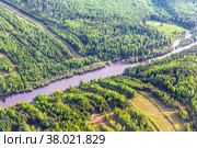 The canyon of the river in the forest. Northern landscape. Endless forests. Стоковое фото, фотограф Евгений Ткачёв / Фотобанк Лори