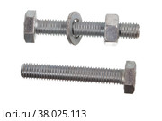 Two metal bolts with nut and shim. Стоковое фото, фотограф Абрамов Михаил / Фотобанк Лори
