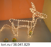 Deer led strip light with golden balls. Стоковое фото, фотограф Алексей Антипов / Фотобанк Лори
