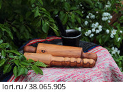 Скалка с толкушкой выточены из яблони. Набор винтажный. Стоковое фото, фотограф Анатолий Матвейчук / Фотобанк Лори