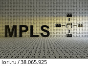 MPLS concept text sunlight 3D illustration. Стоковая иллюстрация, иллюстратор Максим Иванов / Фотобанк Лори