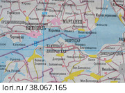 Города Украины. Река Днепр и Каховское водохранилище, географическая карта (2022 год). Стоковое фото, фотограф александр афанасьев / Фотобанк Лори