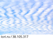 Blue sky and white spindrift cclouds - background, texture, cloudscape. Стоковое фото, фотограф Camptoloma / Фотобанк Лори